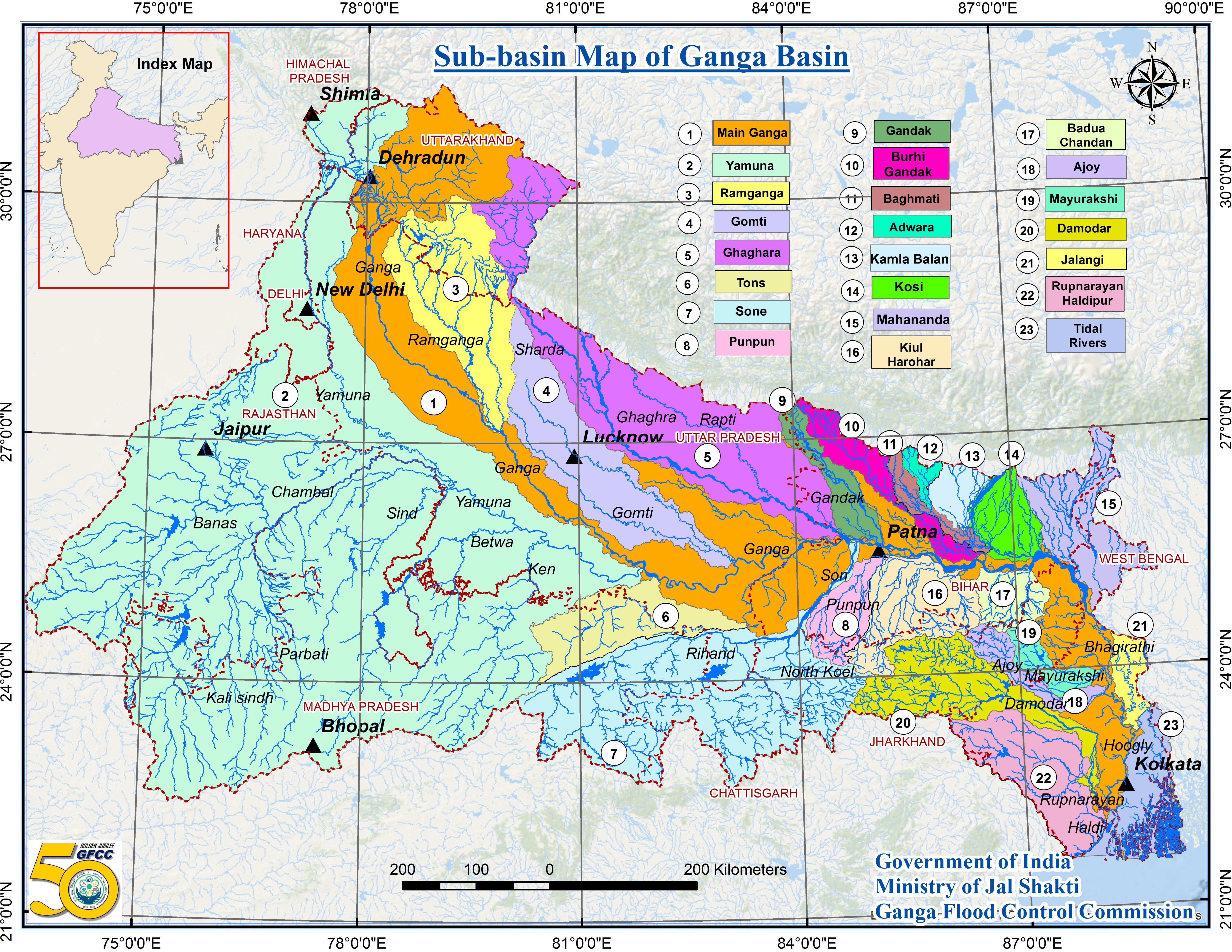 Map of Ganga Basin  State 